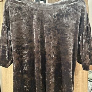 Grey crushed Velvet Top